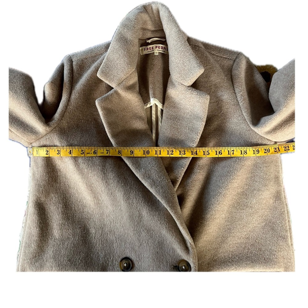 Free People Oversized Double Breasted Wool Blend Blazer Coat Tan Size S - Picture 6 of 9